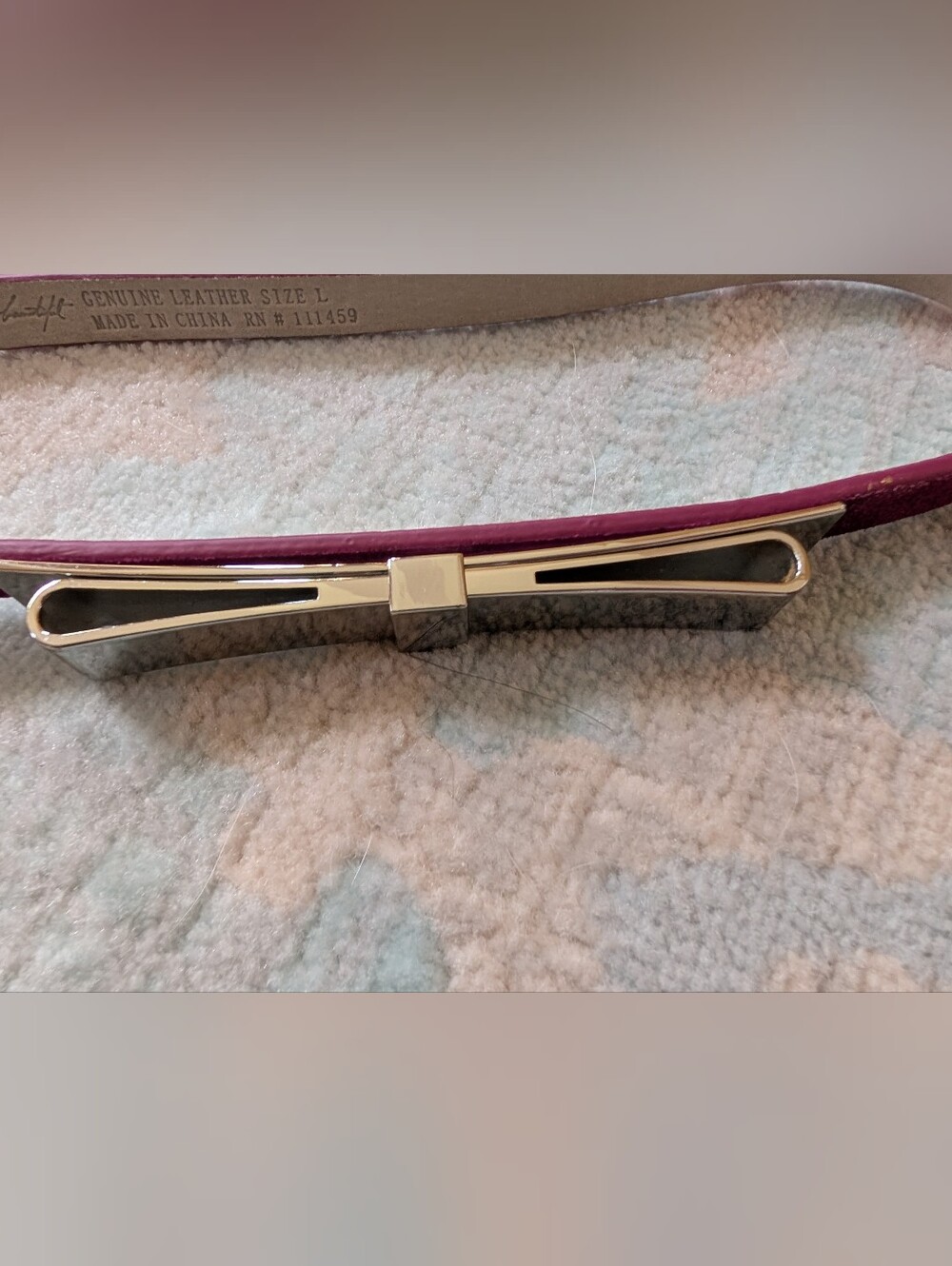 Women’s Belt Fuchsia Suede And Silver Bow